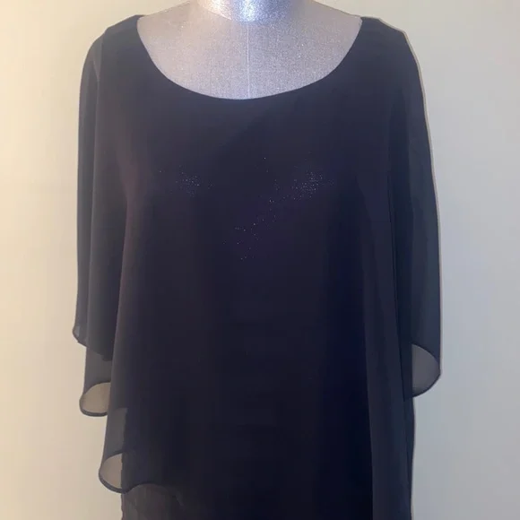 Adrianna Papell Sheer Overlay Dress - Picture 2 of 10